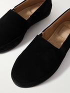 Mulo - Shearling-Lined Suede Slippers - Black