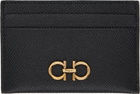 Ferragamo Black 'The Gancini Gemini Score' Card Holder