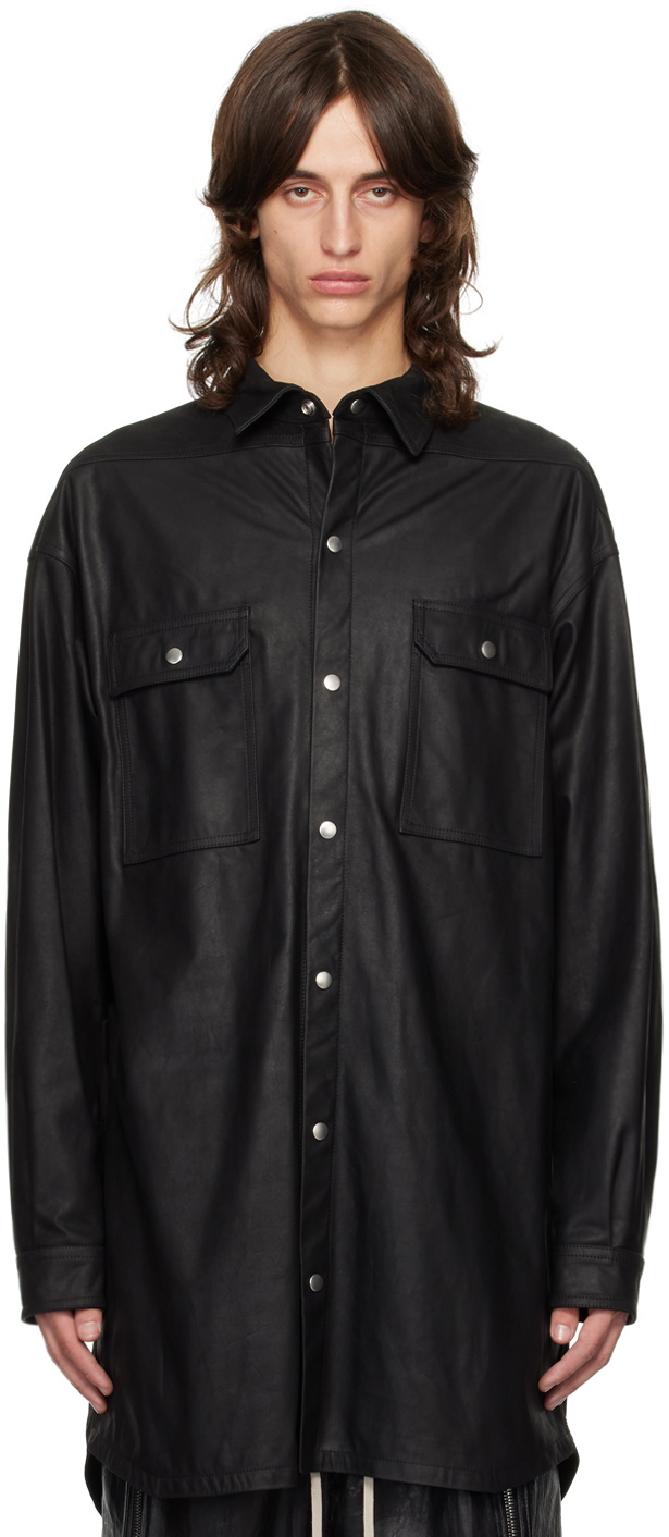 Oversized leather shirt hotsell