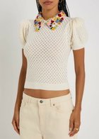 Alice + Olivia Chase Puff Sleeve Sweater Ivory
