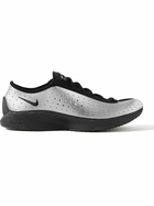 Nike - Air Superfly Suede and Perforated Metallic Leather Sneakers - Silver