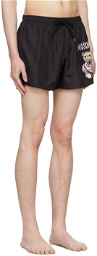 Moschino Black Printed Swim Shorts