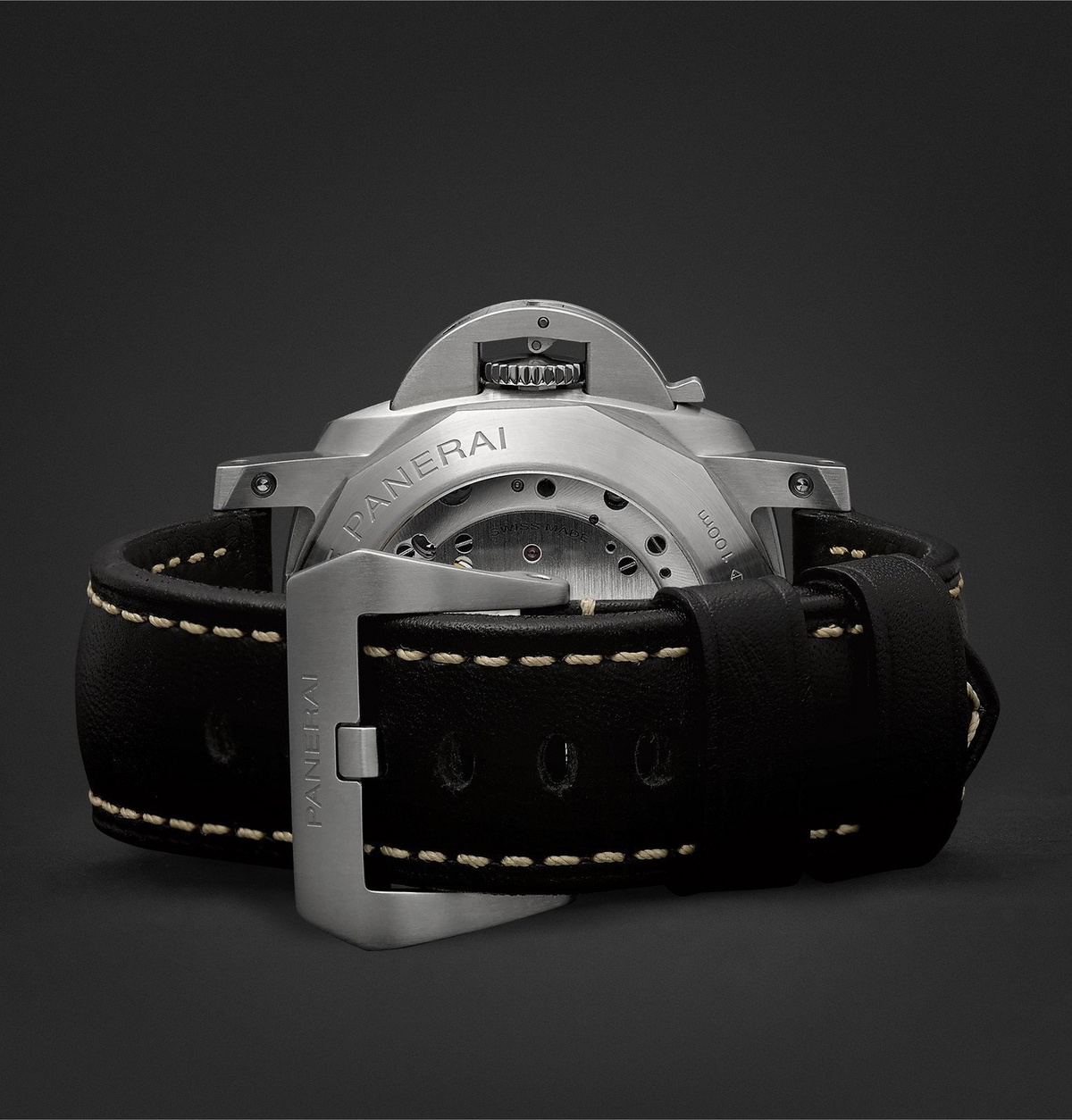 Panerai - Luminor 1950 3 Days Chrono Flyback Automatic Acciaio 44mm Stainless Steel and Leather Watch, Ref. No. PAM00524 - Black