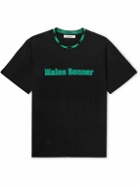Wales Bonner - Logo-Appliquéd Organic Cotton-Jersey T-Shirt - Black