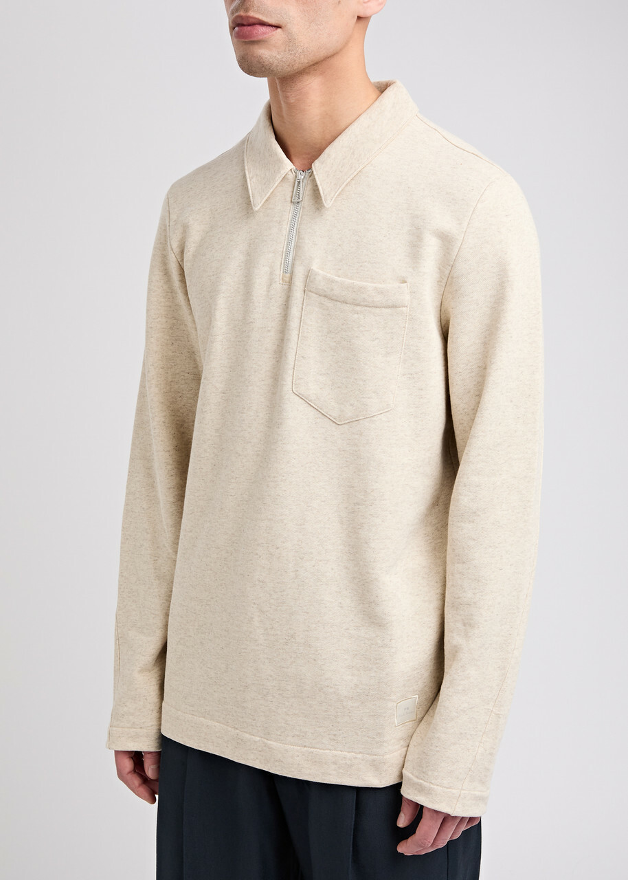 PS Paul Smith Half-zip Cotton-blend Sweatshirt Beige