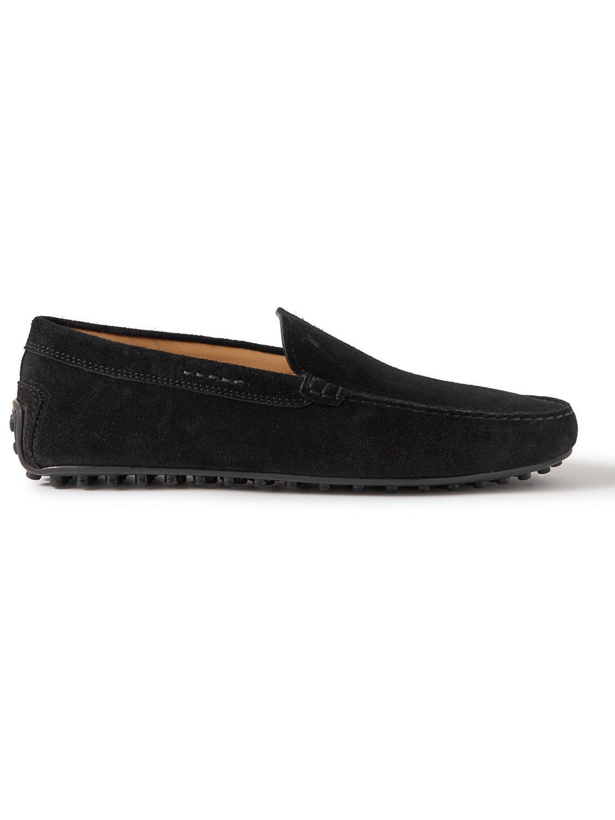 Photo: Tod's - Pantofola City Gommino Suede Driving Shoes - Black
