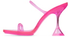 Amina Muaddi Pink Brito Slipper Heeled Sandals