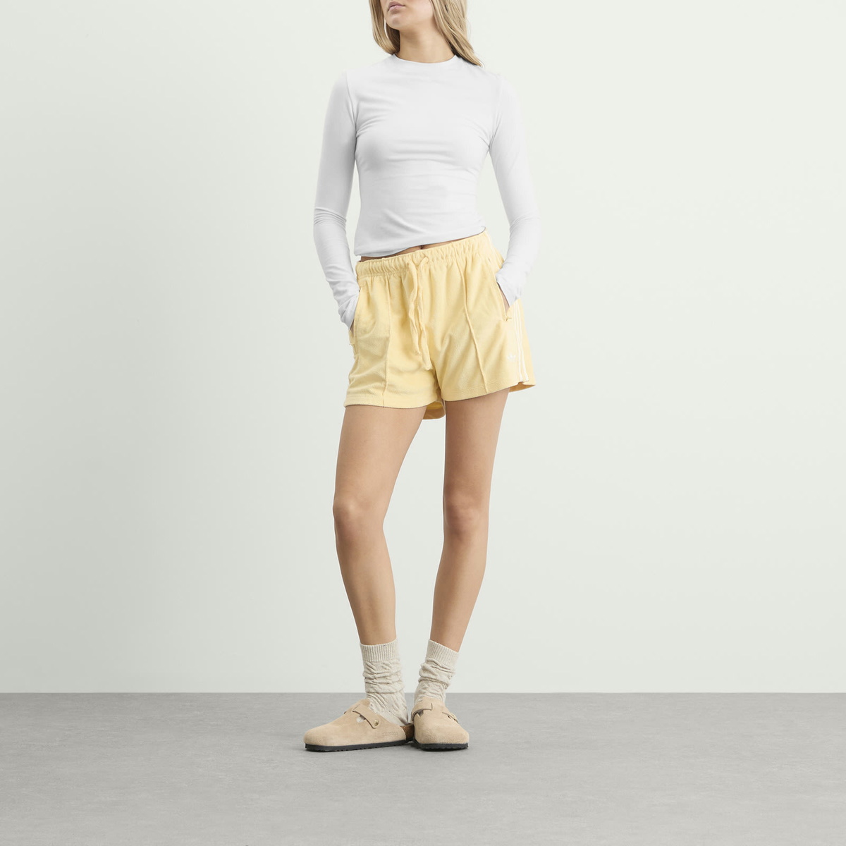 Adidas Women's Terry Towel Shorts in Orange Tint