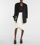 Dries Van Noten - Draped jersey midi skirt