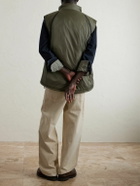 KAPITAL - Zepher Suede-Trimmed Shell Gilet - Green