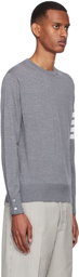 Thom Browne Gray 4-Bar Sweater