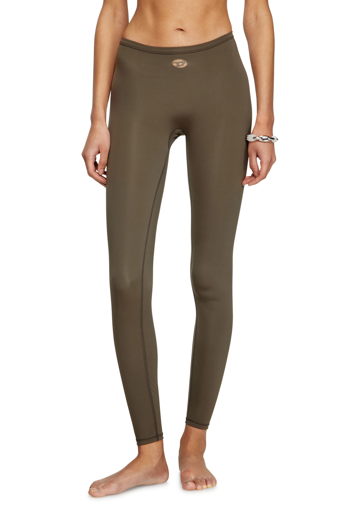 Diesel Stretch Nylon leggings - Pants Womens in Brown