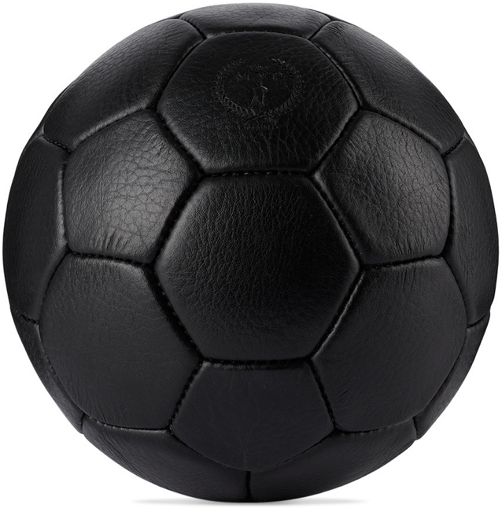 Photo: Modest Vintage Player Black Leather Soccer Ball