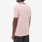 Fred Perry Men's Slim Fit Twin Tipped Polo Shirt in Chalk Pink/Washed Red/Blue