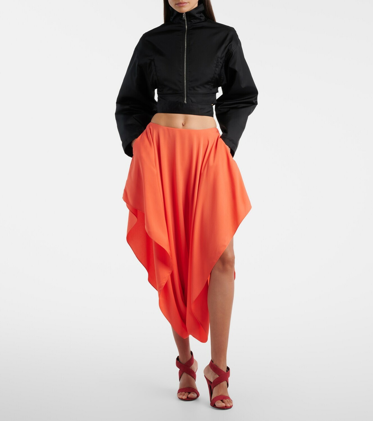 Alaïa Taffeta belted bomber jacket