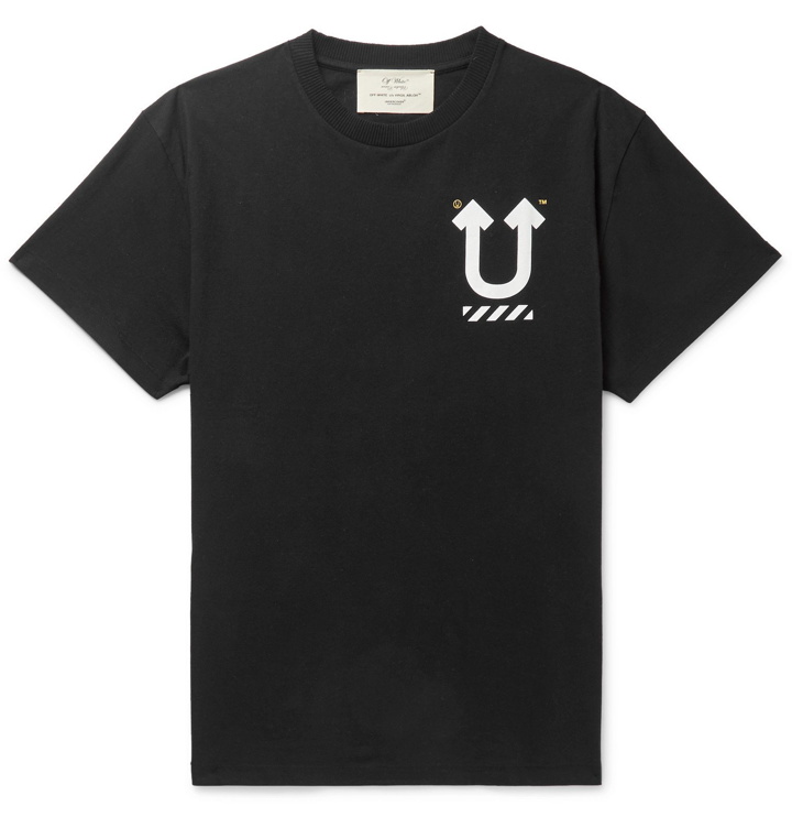 Photo: Off-White - Undercover Logo-Print Cotton-Jersey T-Shirt - Black