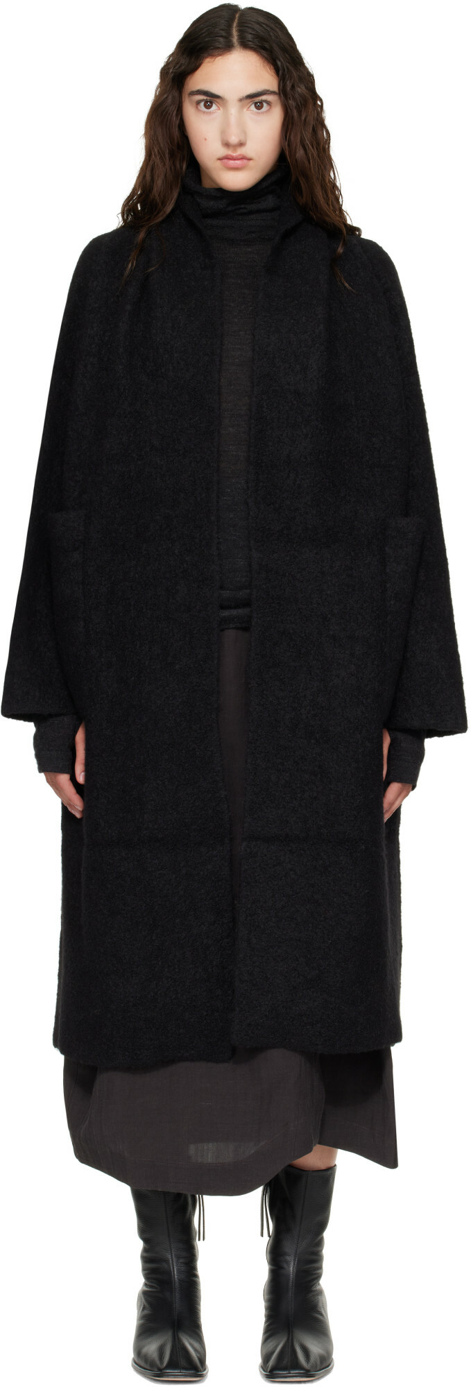 Lauren Manoogian Black Double Face Long Coat