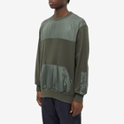 Undercover Men's Nylon Pocket Crew Sweat in Khaki