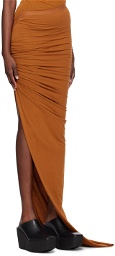 Rick Owens Orange Floor Length Maxi Skirt