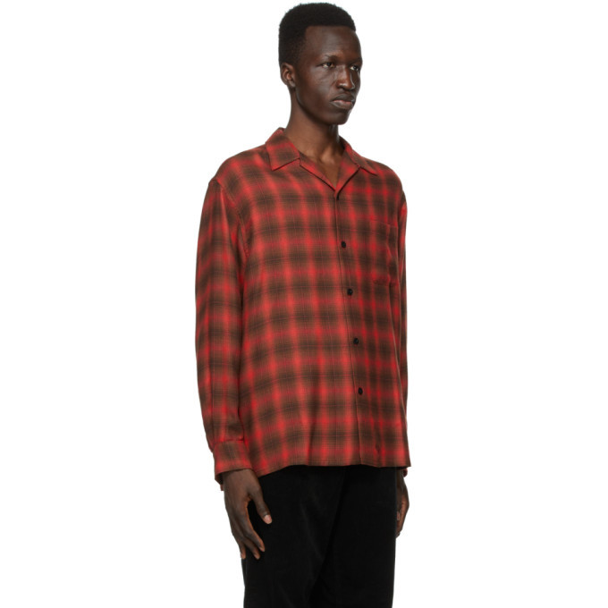 WACKO MARIA Red Check Open Collar Shirt Wacko Maria