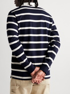 Norse Projects - Ruben Logo-Embroidered Striped Cotton-Jersey Rugby Polo Shirt - Blue