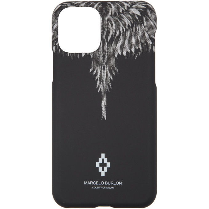 Photo: Marcelo Burlon County of Milan Black and White Sharp Wings iPhone 11 Pro Case