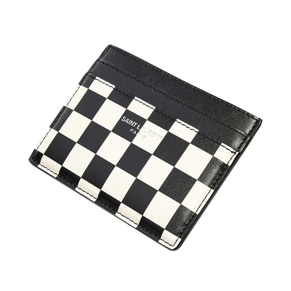 Saint Laurent Checkerboard Leather Card Holder Saint Laurent