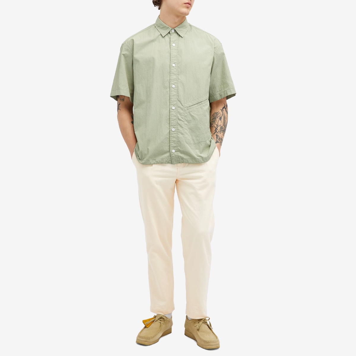 FrizmWORKS Men's OG Haworth One Tuck Trousers in Cream