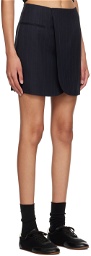 AURALEE Navy Stripe Miniskirt