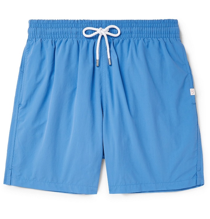 Photo: Derek Rose - Aruba 1 Slim-Fit Mid-Length Swim Shorts - Blue