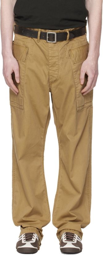 Photo: RRL Tan Herringbone Twill Cargo Pants