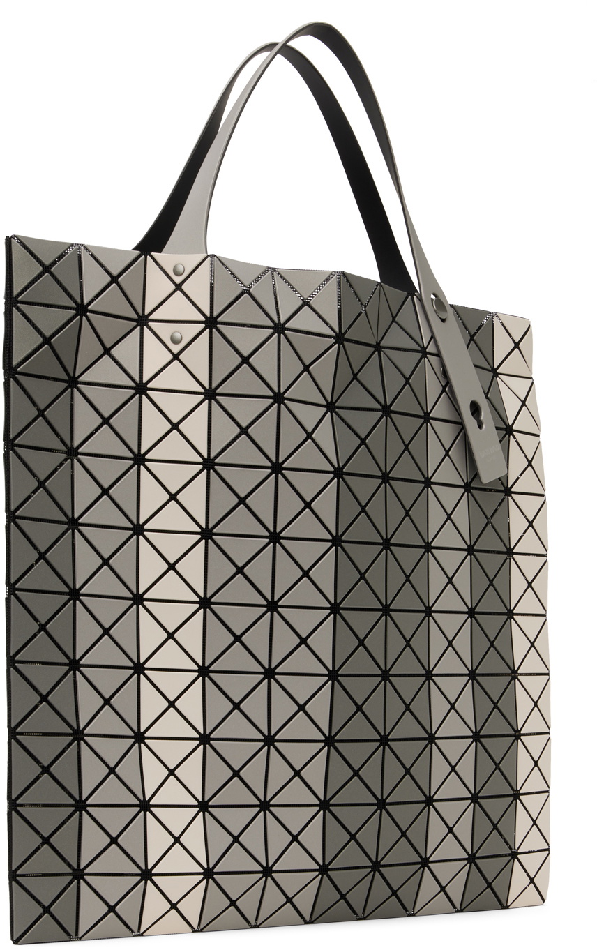 BAO BAO ISSEY MIYAKE Gray & White Large Prism Stripe Tote