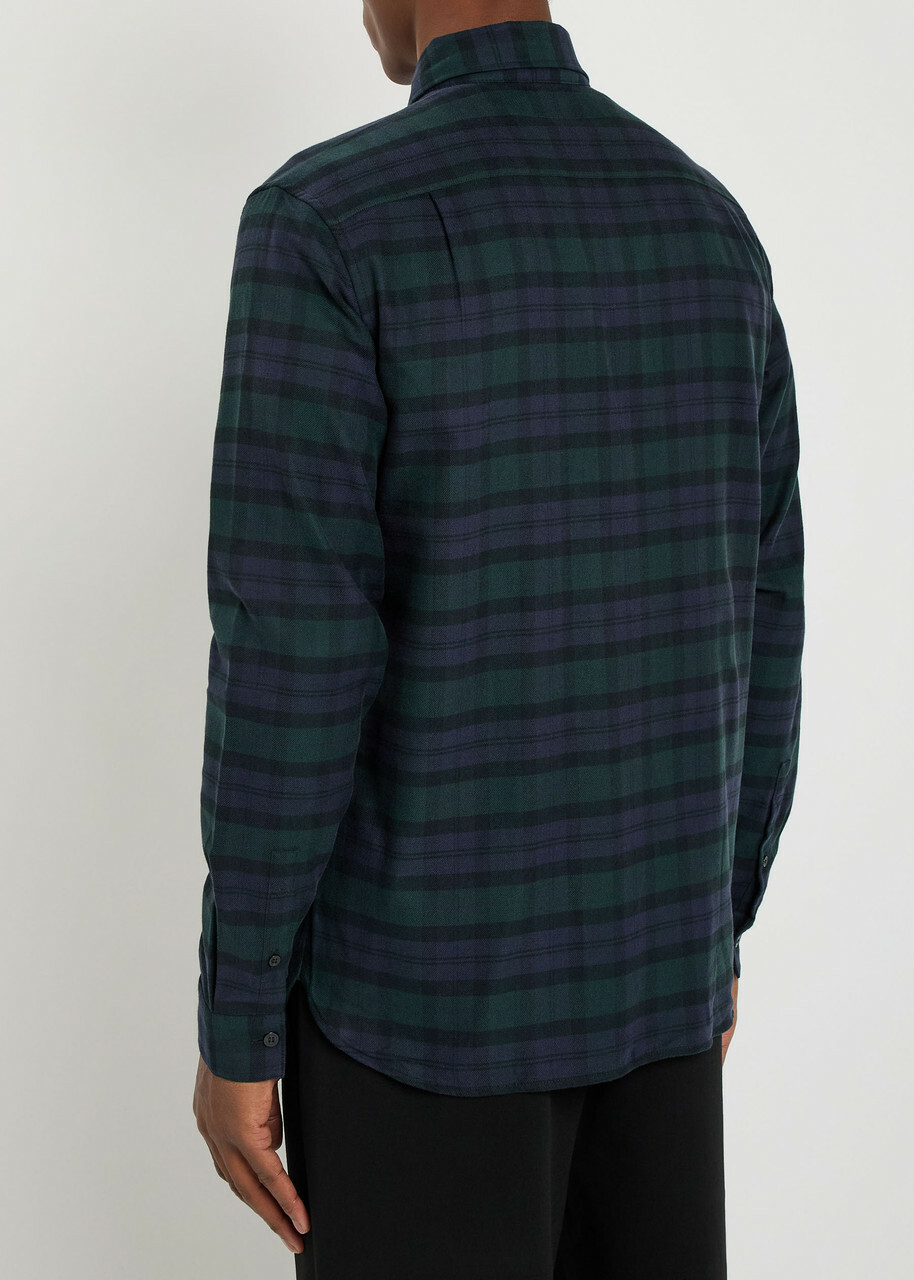 Fred Perry Blackwatch Tartan Flannel Shirt Navy