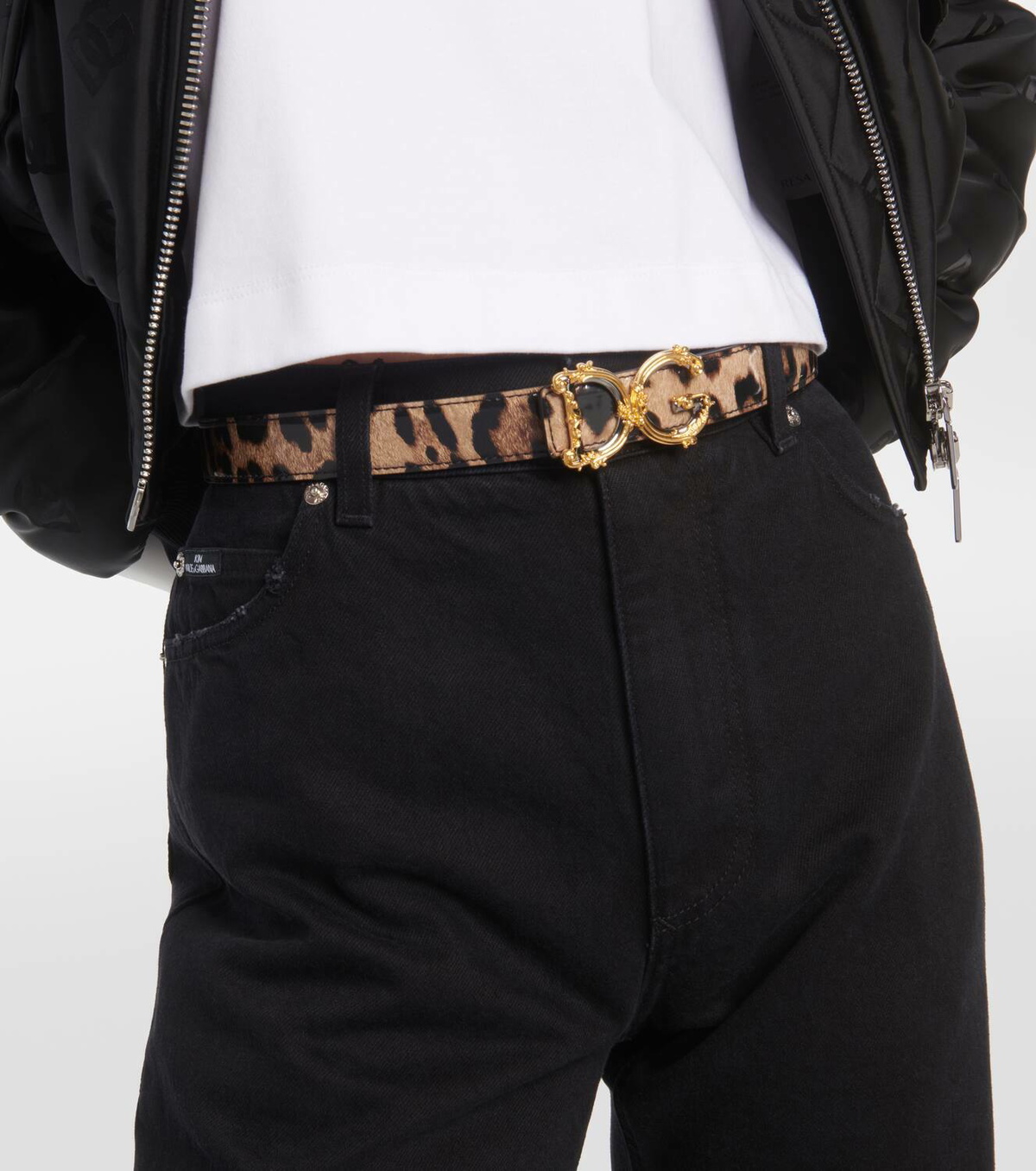 Dolce&Gabbana DG leopard-print patent leather belt Dolce 
