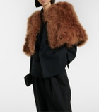 Yves Salomon Cropped feather jacket