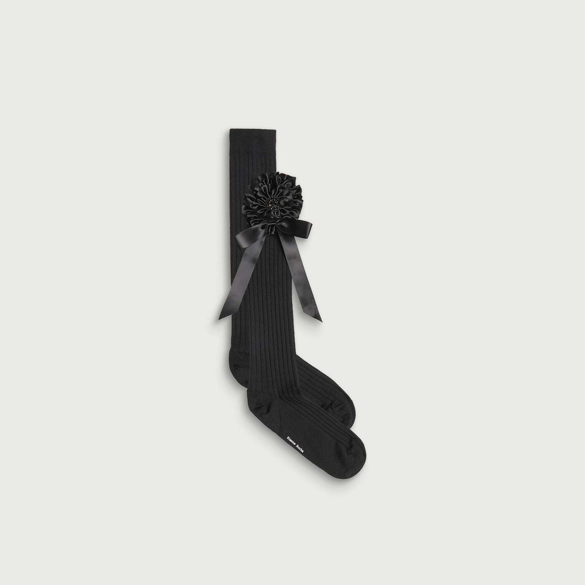 Simone Rocha Women's Merino Silk Knee Socks in Black/Jet