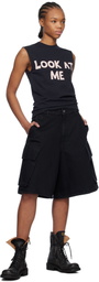 JW Anderson Black Cargo Denim Shorts