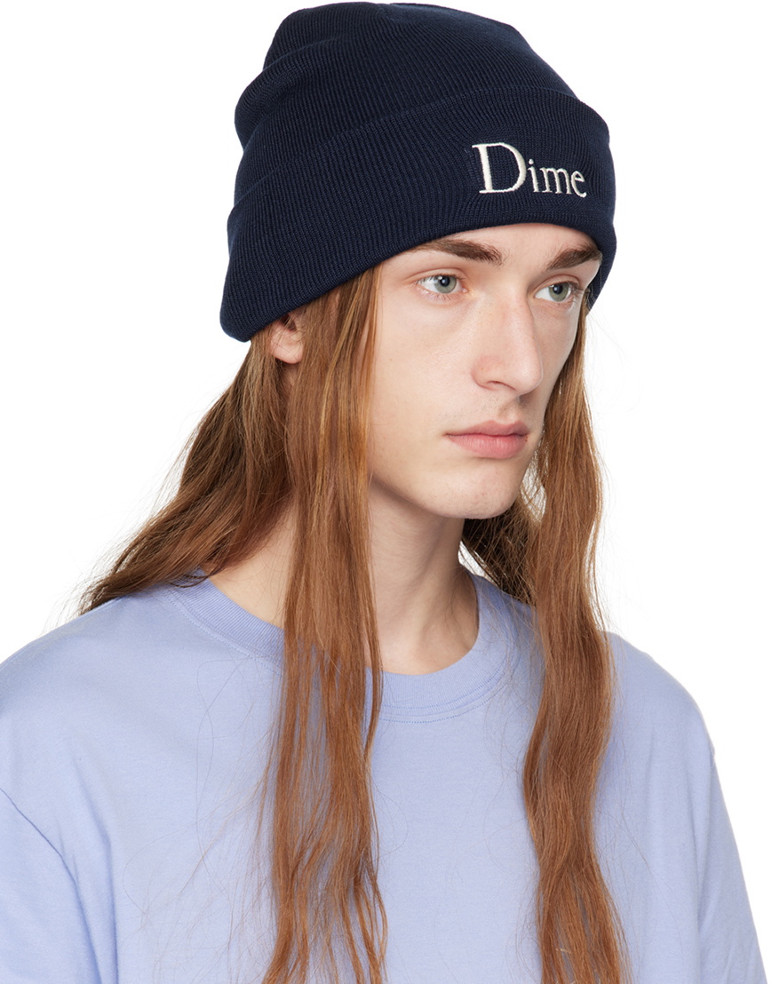 Dime Navy Classic Wool Fold Beanie