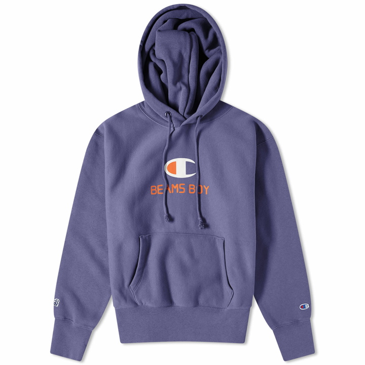 Photo: Champion Women's x Beams Boy Hooded Sweat in Blue