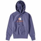 Champion Women's x Beams Boy Hooded Sweat in Blue