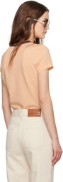 Chloé Orange & Brown Crewneck Logo T-shirt