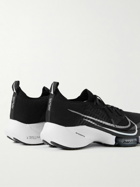 Nike Running - Tempo Rubber-Trimmed Flyknit Sneakers - Black
