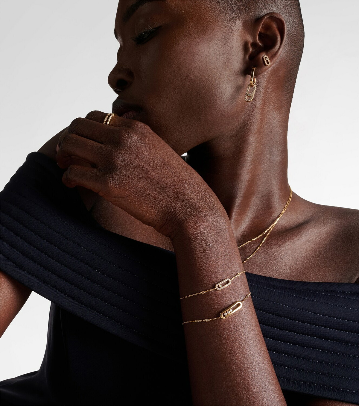 Messika Move Uno 18kt gold bracelet with diamonds