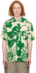 YMC Off-White & Green Mitchum Shirt