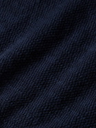 Polo Ralph Lauren - Textured-Knit Cotton and Linen-Blend Polo Shirt - Blue