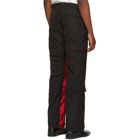 Wales Bonner Black and Red Nylon Cargo Pants