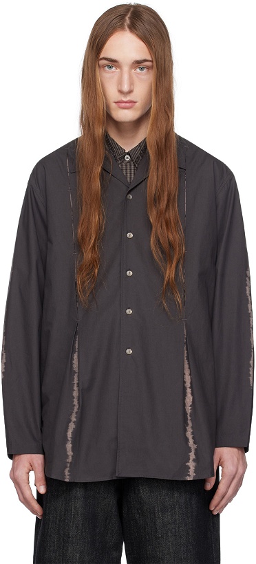 Photo: Youth Gray Inverted Pleat Shirt