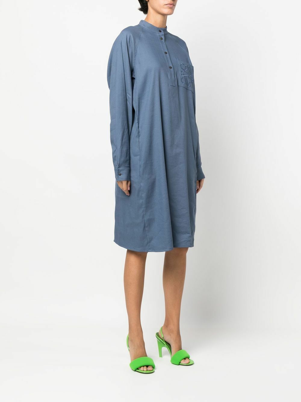 loewe linen dress Loewe Floral-print Draped-Sleeve Silk Maxi Dress
