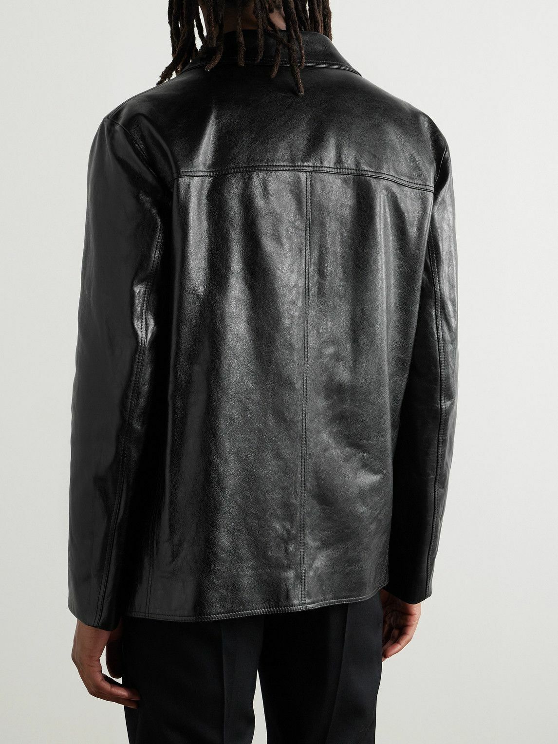 CELINE - Waxed-Leather Jacket - Black