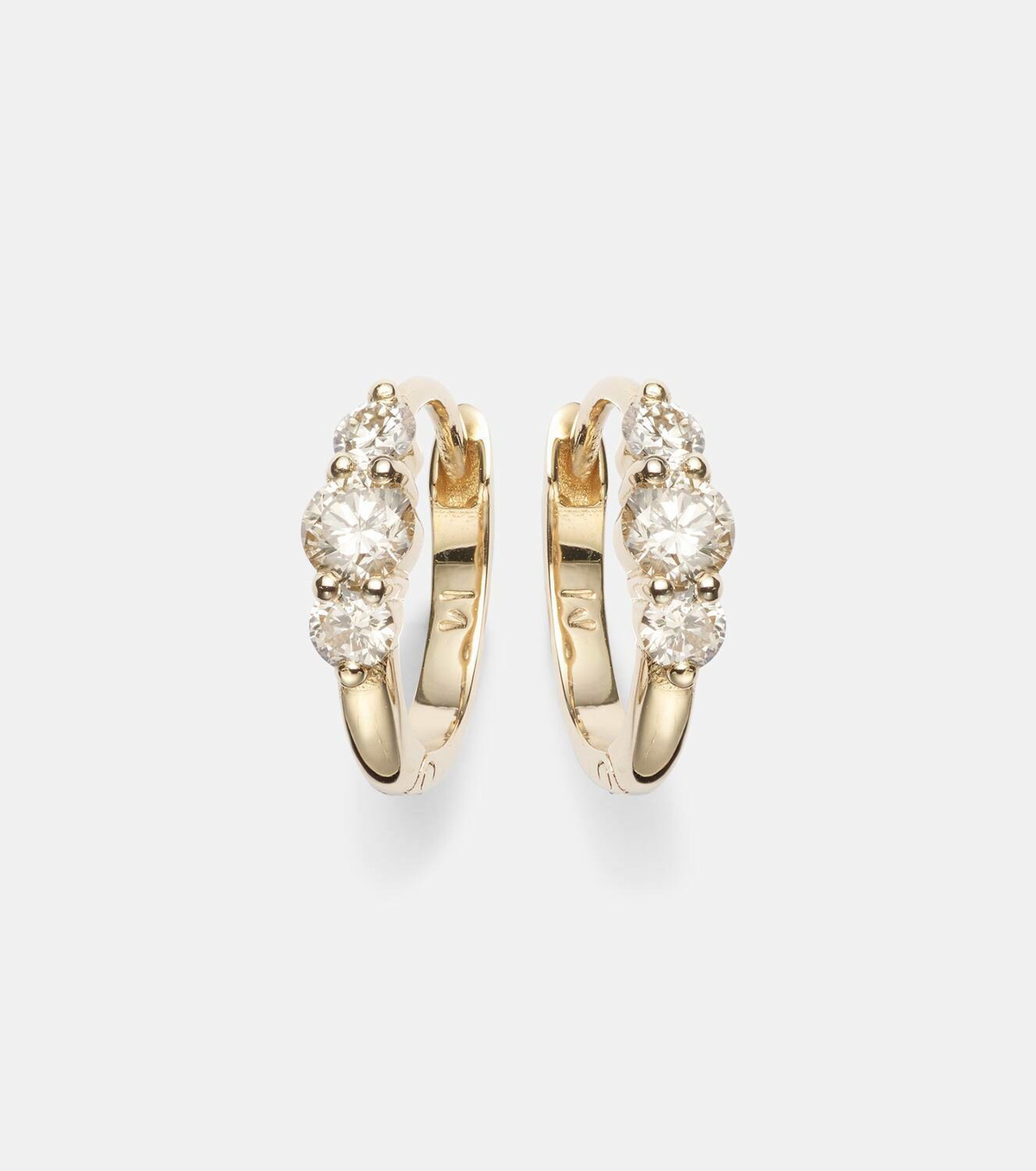 Ileana Makri Rivulet Small 14kt gold hoop earrings with diamonds